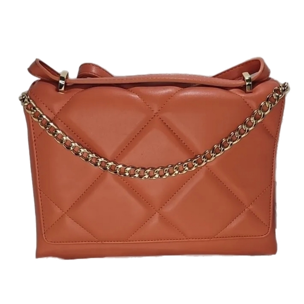 Apricot Square Woven Satchel Handbag - A New Day Crossbody Purse